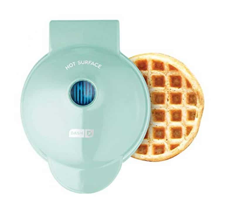 Dash DMW001AQ Mini Maker for Individual Waffles, Hash Browns, Keto Chaffles with Easy to Clean, Non-Stick Surfaces, 4 Inch, Aqua